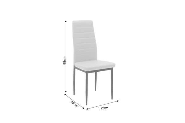 Καρέκλα Parker pakoworld PU ανθρακί-μαύρο πόδι 42x48x98εκ 270-000002