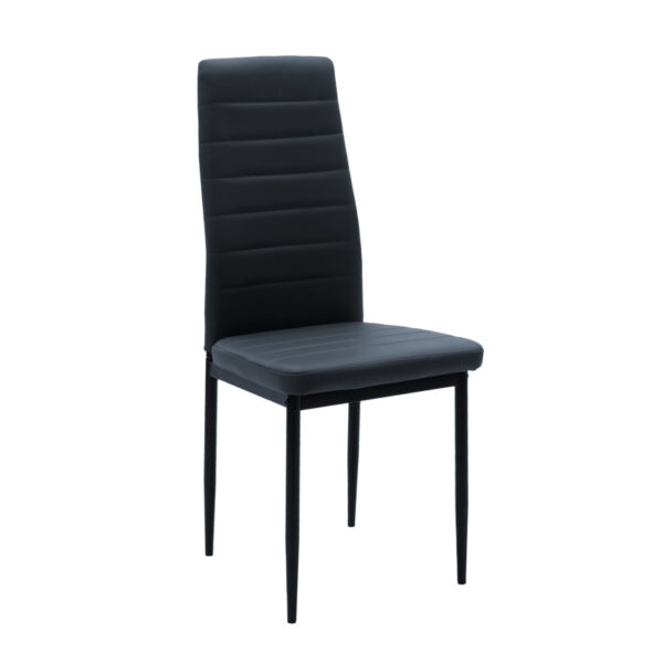 Καρέκλα Parker pakoworld PU ανθρακί-μαύρο πόδι 42x48x98εκ 270-000002
