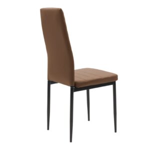 Καρέκλα Parker pakoworld PU cappuccino-μαύρο πόδι 42x48x98εκ  270-000003