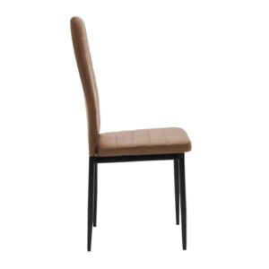 Καρέκλα Parker pakoworld PU cappuccino-μαύρο πόδι 42x48x98εκ  270-000003