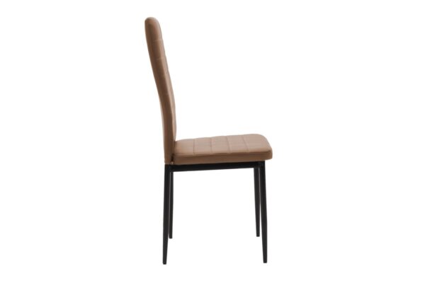 Καρέκλα Parker pakoworld PU cappuccino-μαύρο πόδι 42x48x98εκ  270-000003