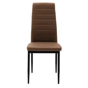 Καρέκλα Parker pakoworld PU cappuccino-μαύρο πόδι 42x48x98εκ  270-000003