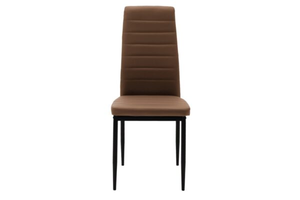 Καρέκλα Parker pakoworld PU cappuccino-μαύρο πόδι 42x48x98εκ  270-000003