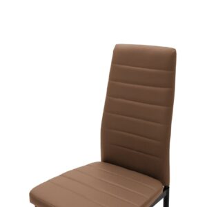Καρέκλα Parker pakoworld PU cappuccino-μαύρο πόδι 42x48x98εκ  270-000003
