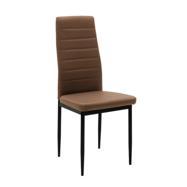 Καρέκλα Parker pakoworld PU cappuccino-μαύρο πόδι 42x48x98εκ  270-000003
