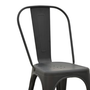 Καρέκλα Utopia pakoworld μέταλλο μαύρο ματ 44x44x85εκ 270-000009