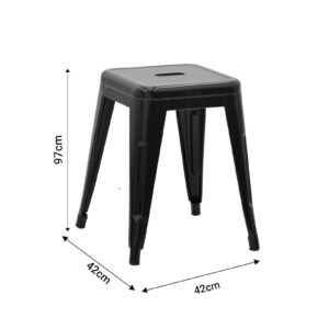 Σκαμπό Utopia pakoworld μέταλλο μαύρο ματ 30x30x45εκ 270-000019