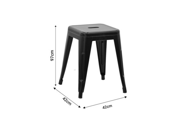 Σκαμπό Utopia pakoworld μέταλλο μαύρο ματ 30x30x45εκ 270-000019