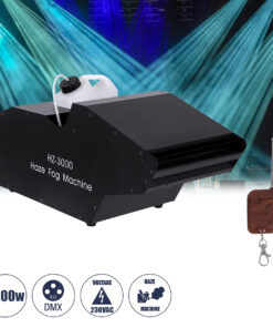 GloboStar® 51173 GRIFFIN Επαγγελματική Επιδαπέδια Μηχανή Haze Machine – Εφέ Ομίχλης-Νέφωσης 3000W AC 220V-240V DMX512 Display on Body & Ασύρματο Χειριστήριο – Μαύρο – L66 x W28.5 x H36cm