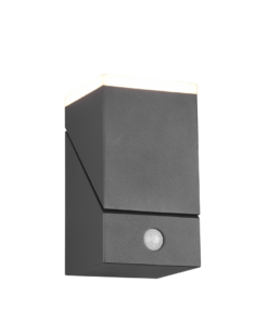 Φωτιστικό Τοίχου Trio Lighting AVON LED, 7W · 800lm, 3000K Ανθρακί Χυτό Αλουμίνιο, περιστρεφόμενο, με αισθητήρα φωτός και κίνησης IP54 – 270669142