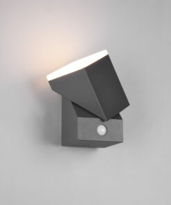 Φωτιστικό Τοίχου Trio Lighting AVON LED, 7W · 800lm, 3000K Ανθρακί Χυτό Αλουμίνιο, περιστρεφόμενο, με αισθητήρα φωτός και κίνησης IP54 – 270669142