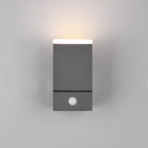 Φωτιστικό Τοίχου Trio Lighting AVON  LED, 7W ·  800lm, 3000K Ανθρακί Χυτό Αλουμίνιο, περιστρεφόμενο, με αισθητήρα φωτός και κίνησης IP54 – 270669142