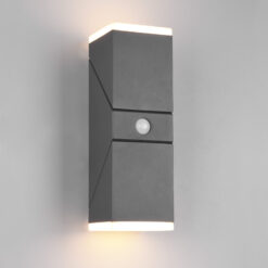 Φωτιστικό Τοίχου Trio Lighting AVON 2x SMD LED, 7W · 1600lm, 3000K Ανθρακί Χυτό Αλουμίνιο, Αισθητήρας κίνησης και φως, Περιστρεφόμενο, Πάνω και κάτω φωτισμός IP54 – 270669242