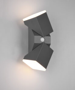 Φωτιστικό Τοίχου Trio Lighting AVON 2x SMD LED, 7W · 1600lm, 3000K Ανθρακί Χυτό Αλουμίνιο, Αισθητήρας κίνησης και φως, Περιστρεφόμενο, Πάνω και κάτω φωτισμός IP54 – 270669242