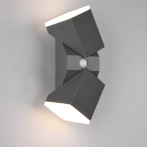 Φωτιστικό Τοίχου Trio Lighting AVON 2x SMD LED, 7W · 1600lm, 3000K Ανθρακί Χυτό Αλουμίνιο, Αισθητήρας κίνησης και φως, Περιστρεφόμενο, Πάνω και κάτω φωτισμός  IP54 – 270669242