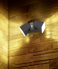 Φωτιστικό Τοίχου Trio Lighting AVON 2x SMD LED, 7W · 1600lm, 3000K Ανθρακί Χυτό Αλουμίνιο, Αισθητήρας κίνησης και φως, Περιστρεφόμενο, Πάνω και κάτω φωτισμός IP54 – 270669242