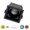 GloboStar® PLUTO-M 60275 Χωνευτό LED Spot Downlight TrimLess Μ8.4xΠ8.4cm 10W 1250lm 38° AC 220-240V IP20 Μ8.4 x Π8.4 x Υ5.9cm – Τετράγωνο – Μαύρο & Anti-Glare HoneyComb – Θερμό Λευκό 2700K – Bridgelux COB – 5 Years Warranty