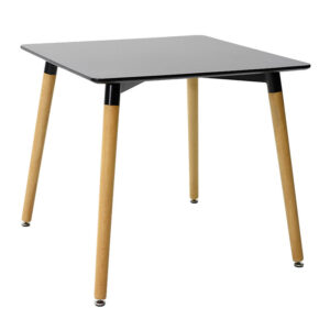 Τραπέζι Natali pakoworld MDF λευκό-πόδια φυσικό 80x80x76εκ  271-000010