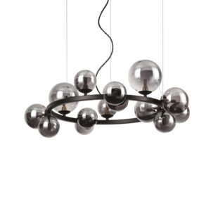 IDEAL LUX Κρεμαστό Φωτιστικό PERLAGE 10xG9 Μαύρου Χρώματος – 271385