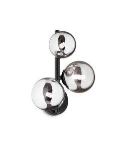 IDEAL LUX Επιτοίχιο Φωτιστικό PERLAGE 3xG9 Μαύρου Χρώματος – 271439