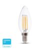 LED Λάμπα E14 4W Κεράκι Filament V-TAC PRO Samsung Chip 300° 400lm Θερμό 2700K  – 272