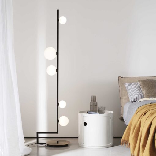 IDEAL LUX Φωτιστικό Δαπέδου BIRDS 5xG9 Μαύρου Χρώματος – 273662