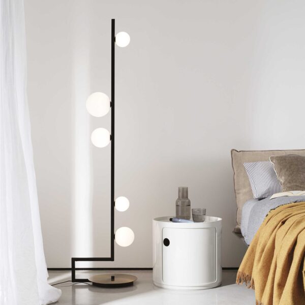 IDEAL LUX Φωτιστικό Δαπέδου BIRDS 5xG9 Μαύρου Χρώματος – 273662