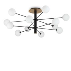 IDEAL LUX Φωτιστικό Οροφής COSMOPOLITAN 12xG9 Μαύρου Χρυσού Χρώματος – 273709