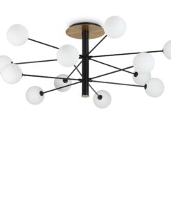 IDEAL LUX Φωτιστικό Οροφής COSMOPOLITAN 12xG9 Μαύρου Χρυσού Χρώματος – 273709