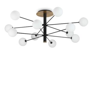 IDEAL LUX Φωτιστικό Οροφής COSMOPOLITAN 12xG9 Μαύρου Χρυσού Χρώματος – 273709
