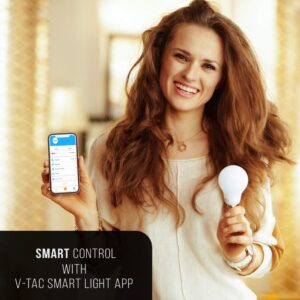 Wi-Fi Λάμπα LED 10W E27 A60 V-TAC Smart Home 200° 806lm 2700K-6400K+RGB – 2751