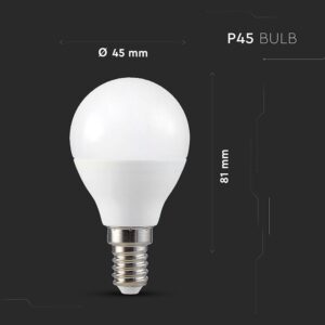 Wi-Fi Λάμπα LED 4.8W E14 P45 V-TAC Smart Home 180° 450lm 2700K-6400K+RGB – 212756