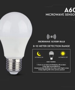 LED Λάμπα E27 A60 9W 200° 806lm V-TAC με Αισθητήρα Κίνησης Θερμό 3000K V-TAC – 2760