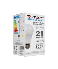 LED Λάμπα E27 A60 11W 200° 1055lm V-TAC με Αισθητήρα Κίνησης Ψυχρό 6400K V-TAC – 2765