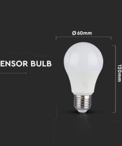 LED Λάμπα E27 A60 11W 200° 1055lm V-TAC με Αισθητήρα Κίνησης Ψυχρό 6400K V-TAC – 2765