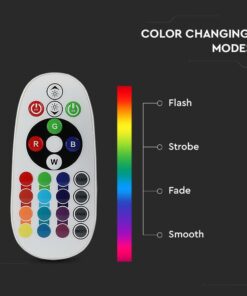 LED Λάμπα E14 Κερί με Τηλεχειριστήριο RF 3.5W V-TAC 200° 320lm RGB+Φυσικό 4000K – 2770