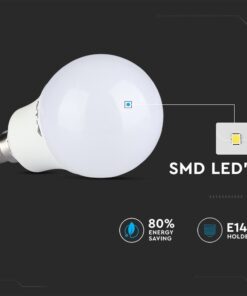 LED Λάμπα E14 Γλομπάκι με Τηλεχειριστήριο RF 3.5W V-TAC 180° 320lm RGB+Ψυχρό 6400K – 2777