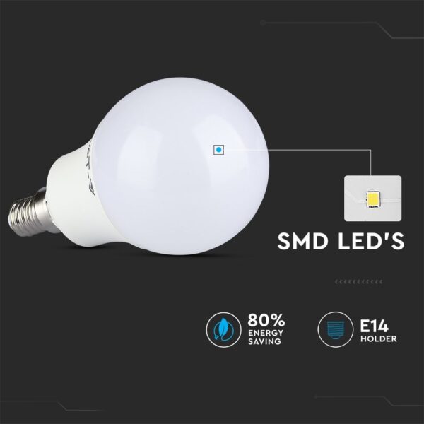LED Λάμπα E14 Γλομπάκι με Τηλεχειριστήριο RF 3.5W V-TAC 180° 320lm RGB+Ψυχρό 6400K – 2777