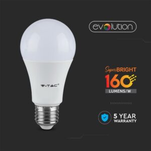 LED Λάμπα E27 A60 9.5W V-TAC Evolution 200° 1521lm Φυσικό 4000K – 2810