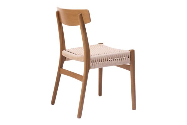 Καρέκλα Safal pakoworld oak δρυς ξύλο-έδρα εκρού σχοινί 51x50x78εκ 281-000003PW