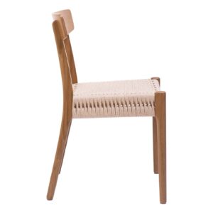 Καρέκλα Safal pakoworld oak δρυς ξύλο-έδρα εκρού σχοινί 51x50x78εκ 281-000003PW
