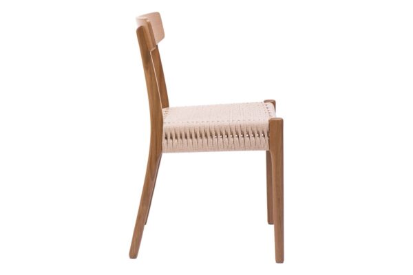 Καρέκλα Safal pakoworld oak δρυς ξύλο-έδρα εκρού σχοινί 51x50x78εκ 281-000003PW