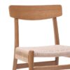 Καρέκλα Safal pakoworld oak δρυς ξύλο-έδρα εκρού σχοινί 51x50x78εκ 281-000003PW