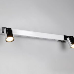 Φωτιστικό Μπάνιου Καθέφτη Enrico LED 6.5W 2300+3000+4000K Νίκελ με Σποτ 2xGU10 IP44 Trio Lighting – 281470306