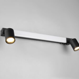 Φωτιστικό Μπάνιου Καθέφτη Enrico LED 6.5W 2300+3000+4000K Μαυρο με Σποτ 2xGU10 IP44 Trio Lighting – 281470332
