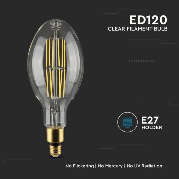LED Λάμπα E27 24W Filament ED120 Clear V-TAC 310° 4000lm Φυσικό 4000Κ – 2816