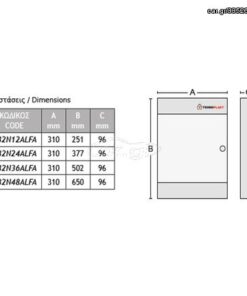 ΗΛ.ΠΙΝΑΚΑΣ ΠΛΑΣΤΙΚΟΣ ΕΠΙΤΟΙΧΟΣ 36 ΘΕΣΕΙΣ ΔΙΑΦΑΝΗ ΠΟΡΤΑ 3 ΣΕΙΡΕΣ IP 40 ACA – 282N36ALFA
