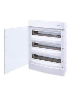 Χωνευτός Πίνακας 54 Θέσεων 3 Σειρών με Διάφανη Πλαστική Πόρτα IP40 Πλαστικό Πλαίσιο ACA – 282U3X18C