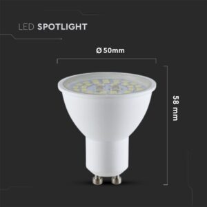 LED SPOT Λάμπα GU10 5W V-TAC 110° 750lm Θερμό 3000K – 2837