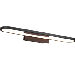 Φωτιστικό Τοίχου Trio Lighting LED 22W Μαύρο Ματ Μεταλλικό 2700lm IP44 3000K – 283779132